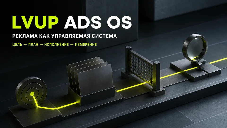 LVUP Ads OS — реклама как управляемая операционная система, слайд 1 из 8