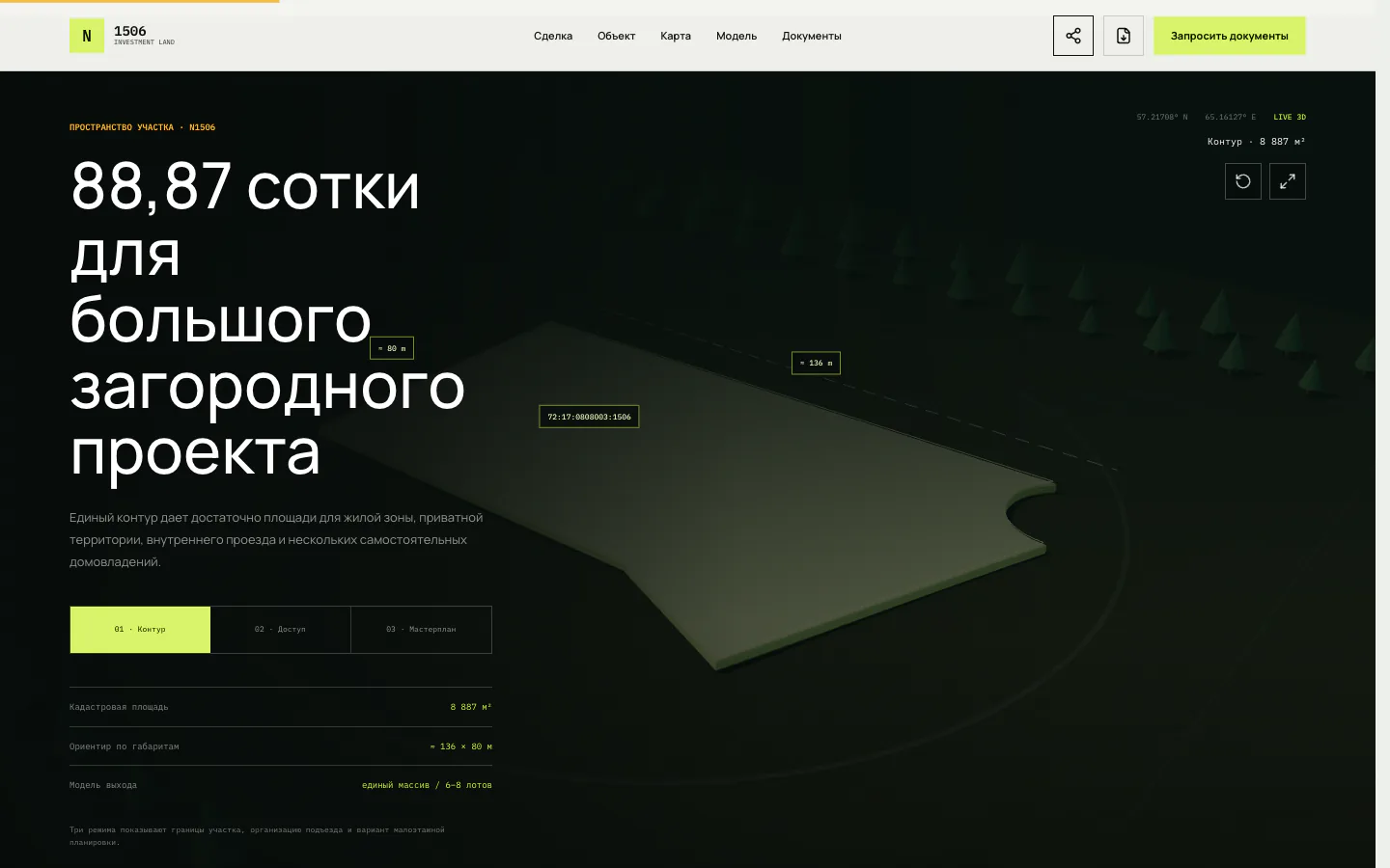 88 соток — инвестиционный web-меморандум, реальный экран 3 из 8