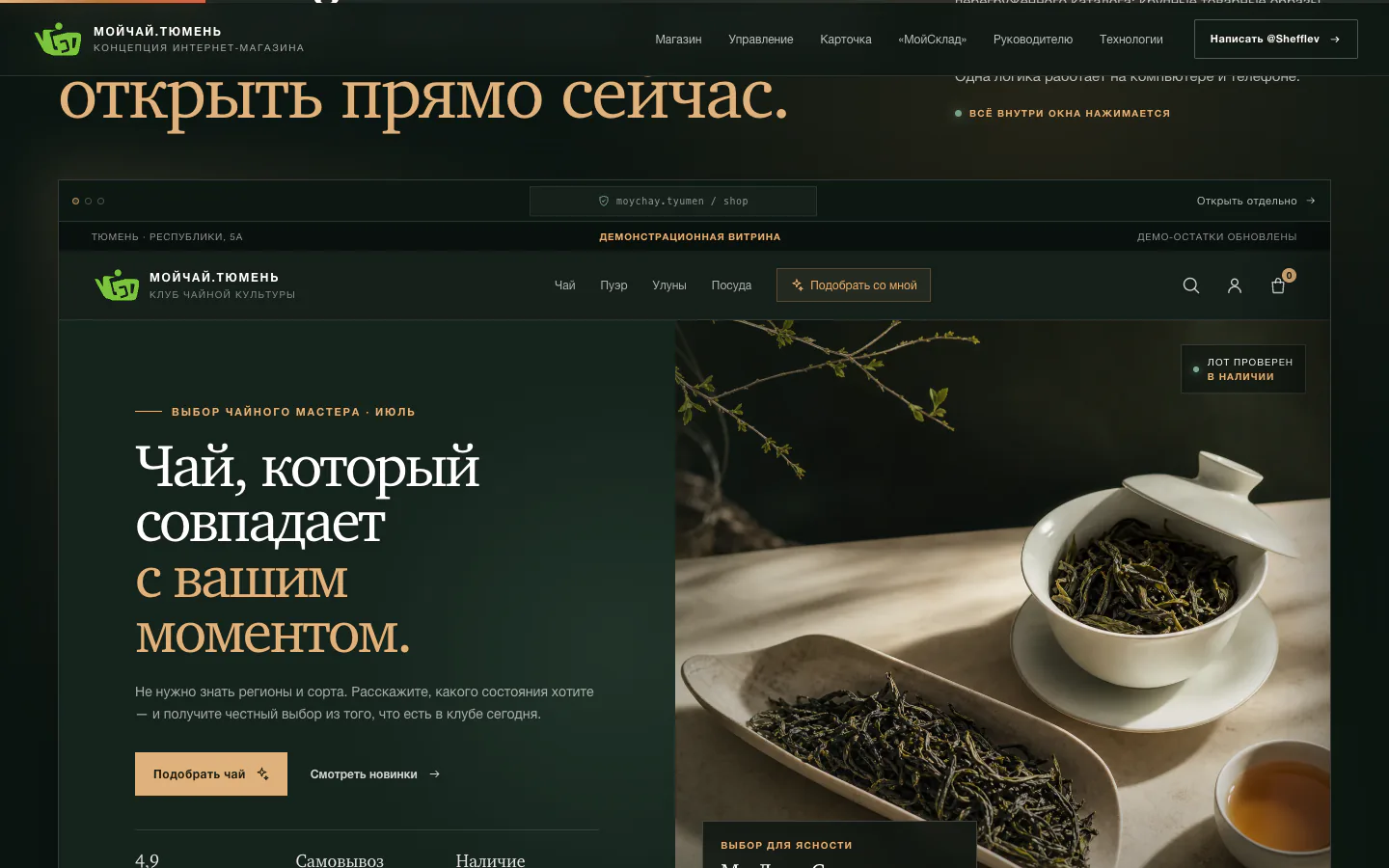 Мойчай.Тюмень × ИИ — продуктовая концепция, реальный экран 3 из 8