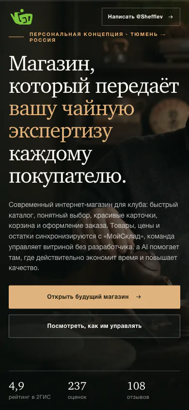 Мойчай.Тюмень × ИИ — продуктовая концепция: реальный мобильный экран 1 из 2
