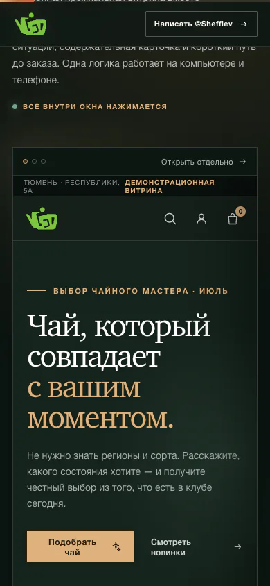 Мойчай.Тюмень × ИИ — продуктовая концепция: реальный мобильный экран 2 из 2